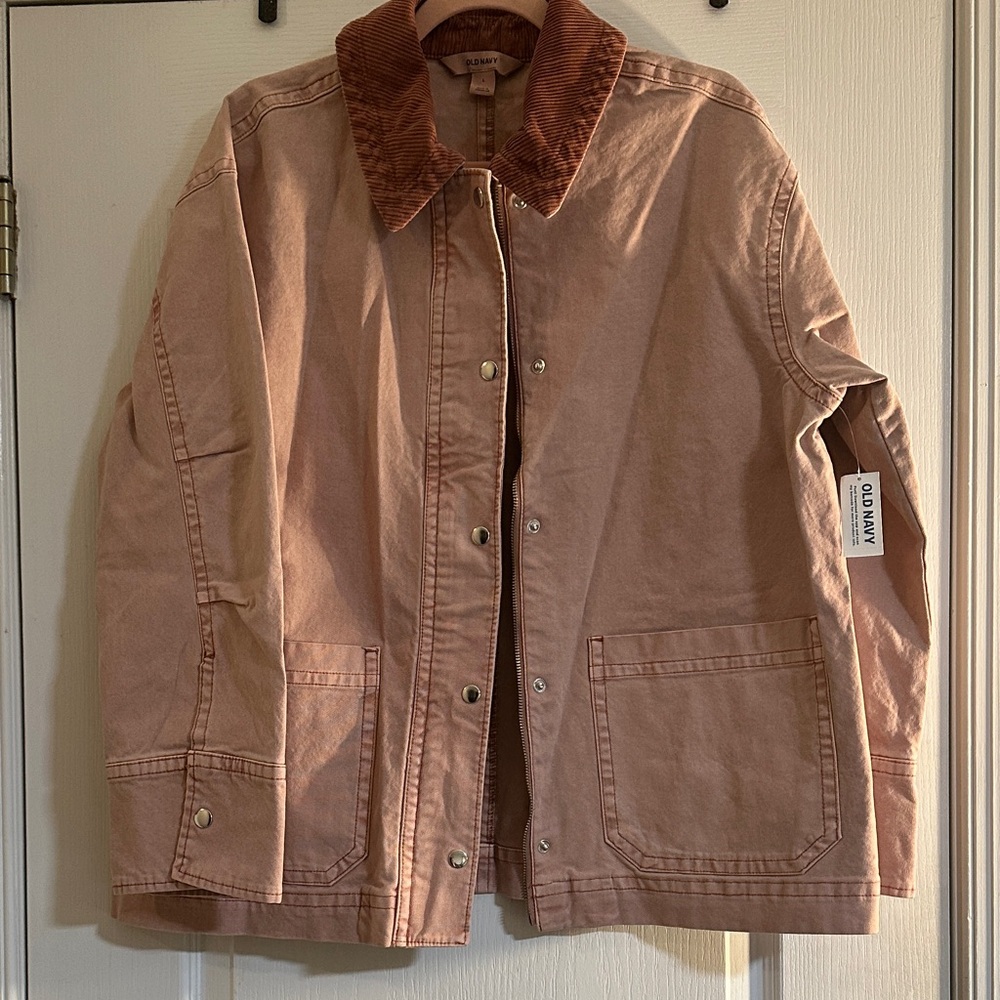✨NWT✨ Old Navy Women's Blush Utility Jacket with Corduroy Collar